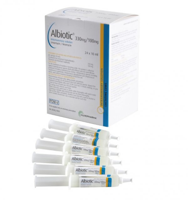Huvepharma Albiotic 330mg/100mg Intramammary Solution 24 pack