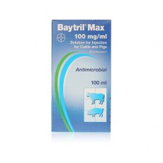 Baytril Max 100mg/ml Injection for Cattle & Pigs 100ml