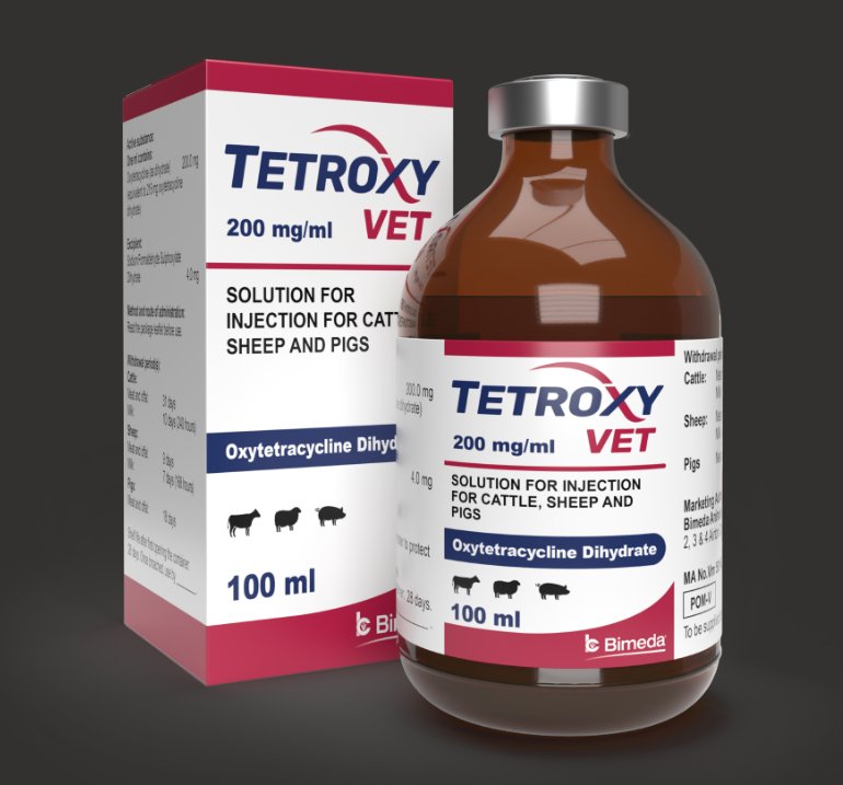 Bimeda Tetroxy Vet 200mg/ml Injection 100ml