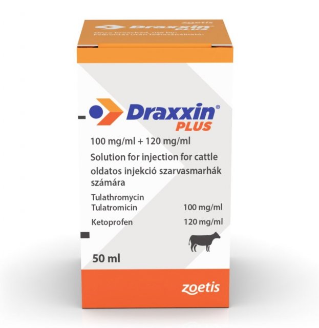 Zoetis Draxxin Plus 100 mg/ml + 120 mg/ml solution for injection