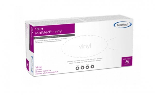 MaiMed Vinyl Powdered Exam Gloves 100 pack